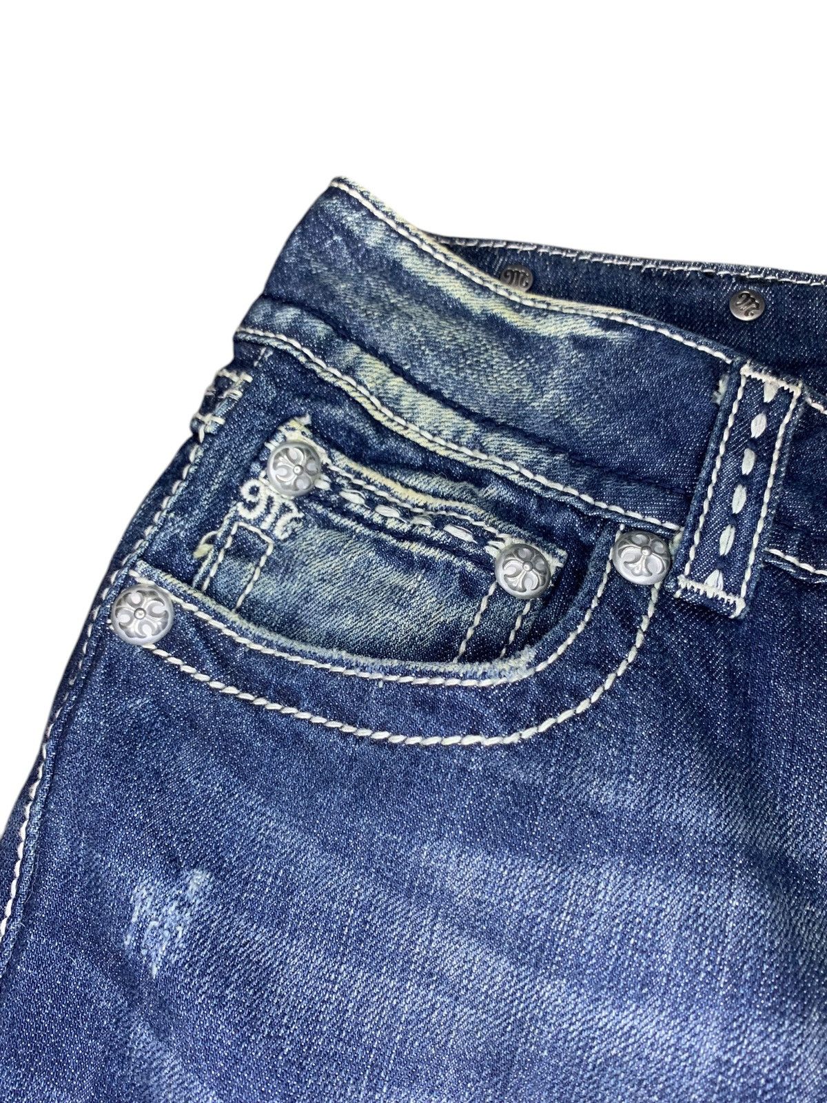 GOSTAR DE FUGA × Hysteric Glamour × Tornado Mart 2000s Missme contrast stitch mud wash flare jeans Size US 32 / EU 48 - 5 Thumbnail