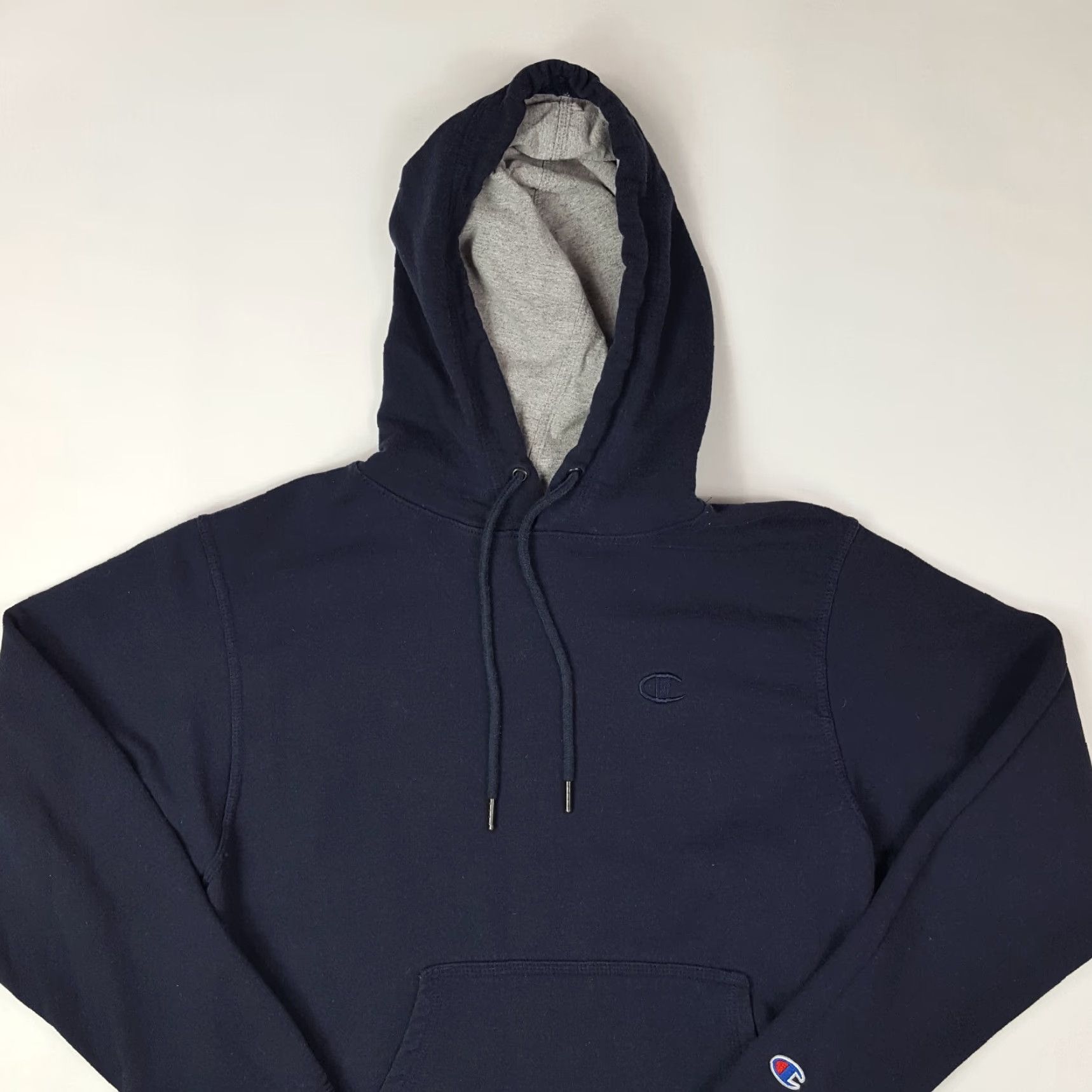 Champion VINTAGE Champion Navy Blue Men's Small Athletic Logo Hoodie Hooded Pullover Sweatshirt Size US S / EU 44-46 / 1 - 2 Thumbnail