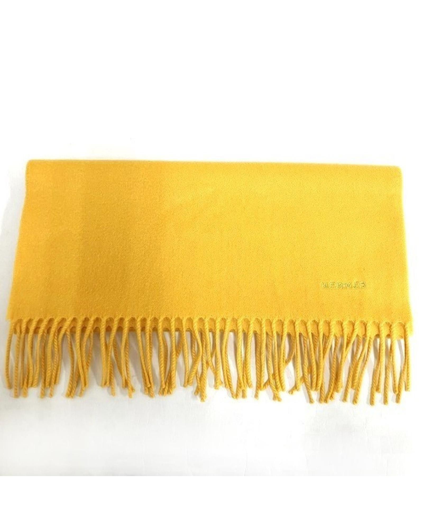 image of Hermes Yellow Cashmere Stole, Women's