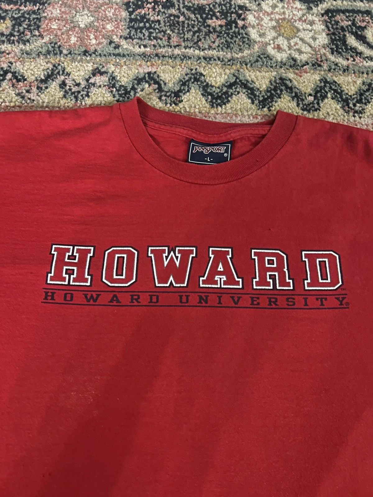 Vintage Vintage 90s Howard University JanSport T-Shirt Red Large Size US L / EU 52-54 / 3 - 2 Thumbnail