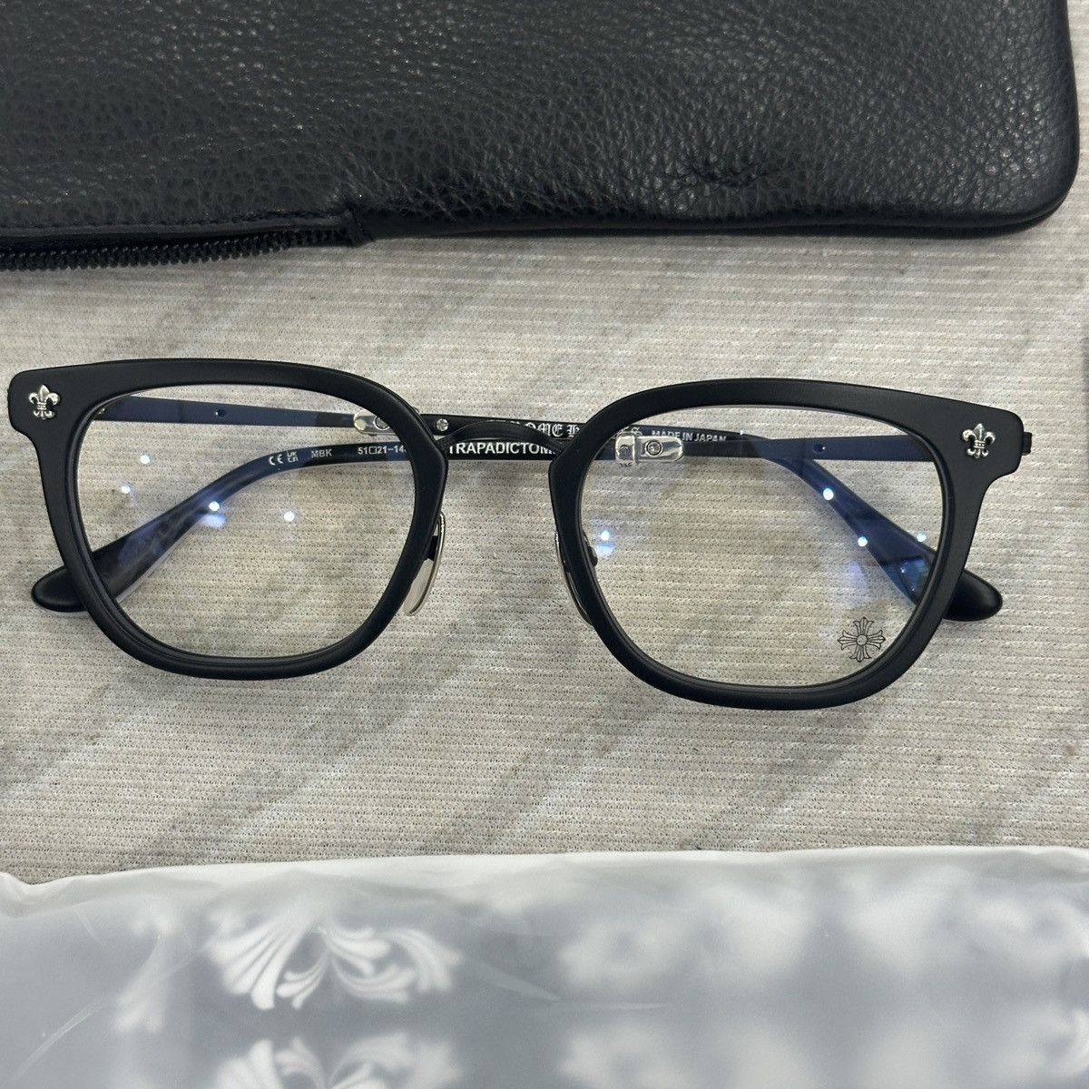 Chrome Hearts CHROME HEARTS STRAPADICTOME MATTE BLACK EYEGLASSES Size ONE SIZE - 3 Thumbnail