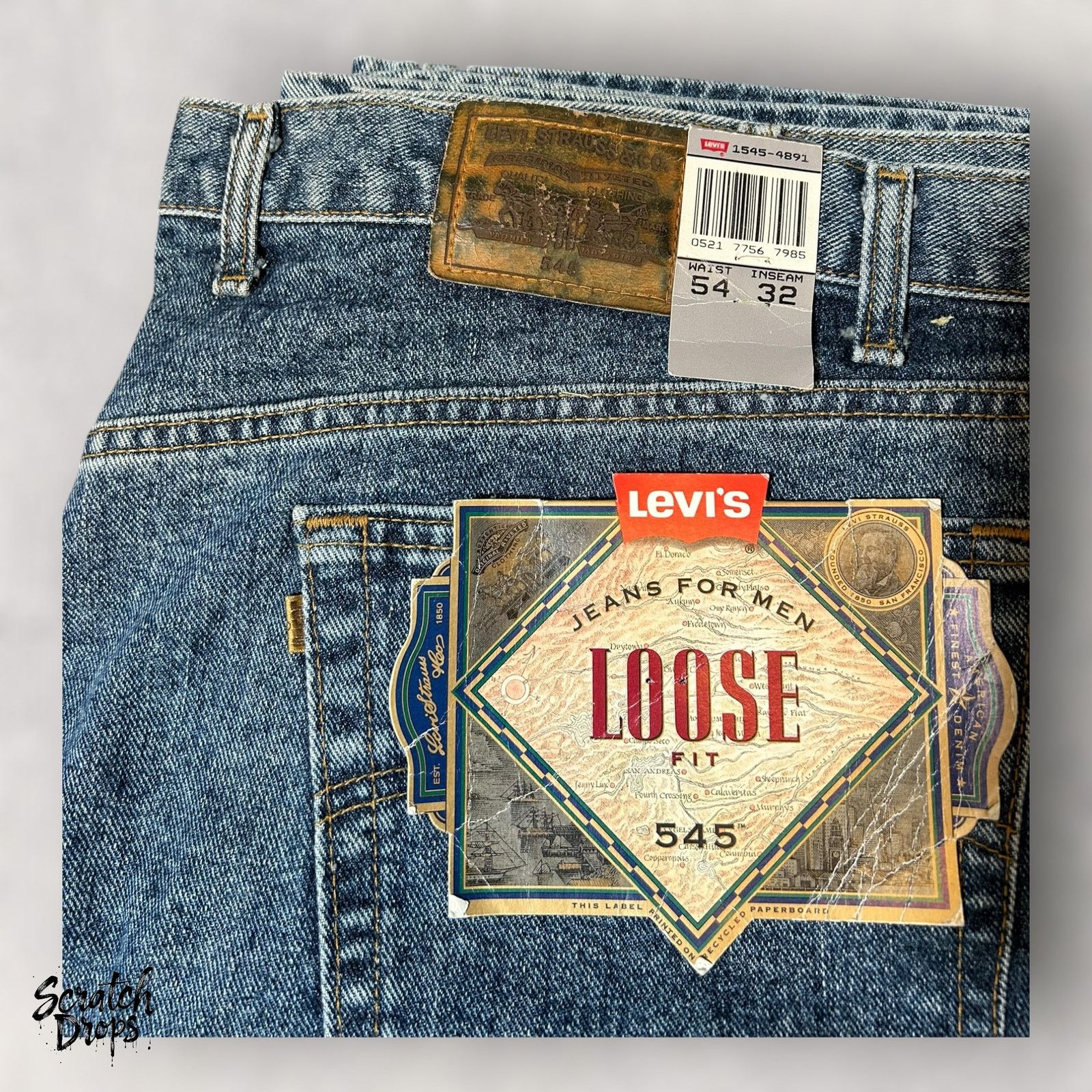 Levi's Vintage Levi's 545 Men's Jeans NWT Deadstock W54 L32 Loose Size US 38 / EU 54 - 1 Thumbnail