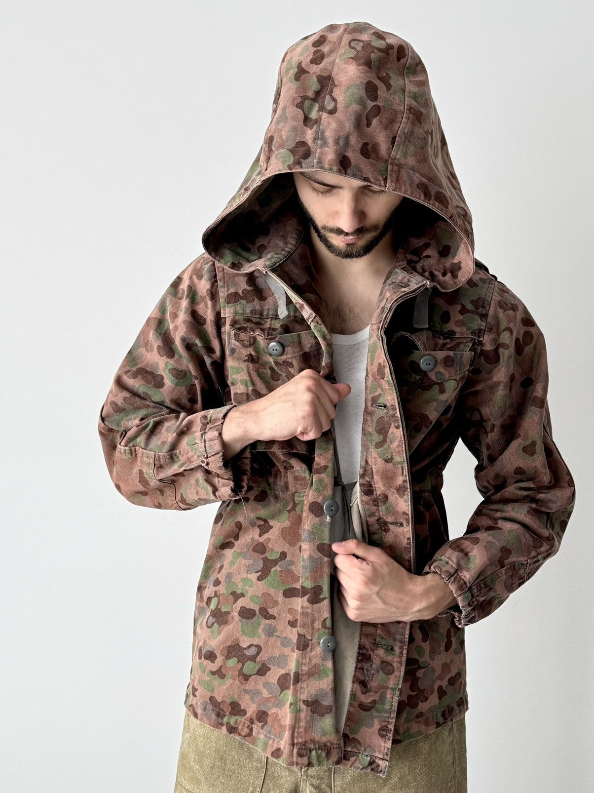 Vintage 1960s Vintage Austrian Army Pea Dot Camo Jacket Size US M / EU 48-50 / 2 - 2 Thumbnail