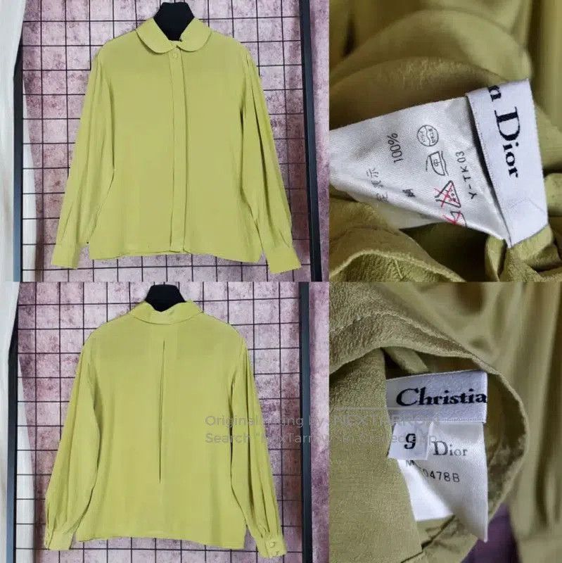 Dior Dior Green Silk Long Sleeve Blouse . Size S / US 4 / IT 40 - 1 Thumbnail