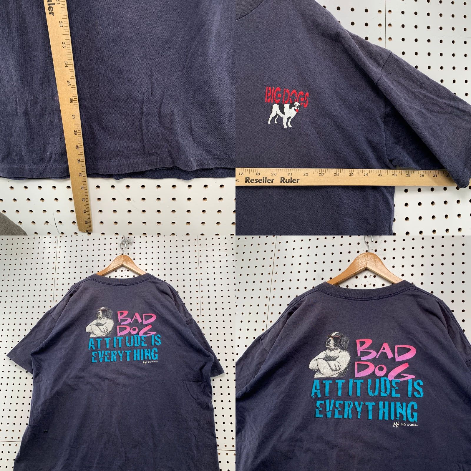Big Dogs VINTAGE Big Dogs T Shirt Mens 3XL Blue 90s Single Stitch Attitude Made USA Size US XXL / EU 58 / 5 - 9 Thumbnail