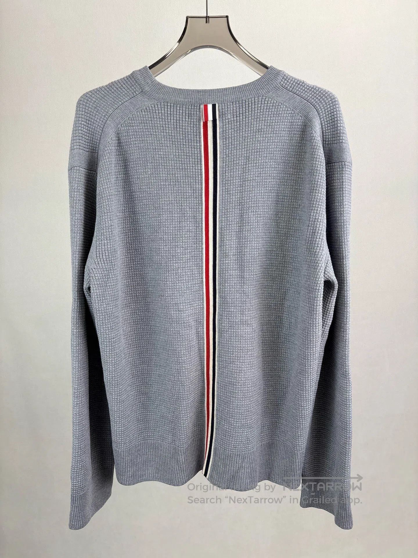 Thom Browne THOM BROWNE TB Back Stripe Waffle Wool Sweatshirt. Size US L / EU 52-54 / 3 - 2 Thumbnail