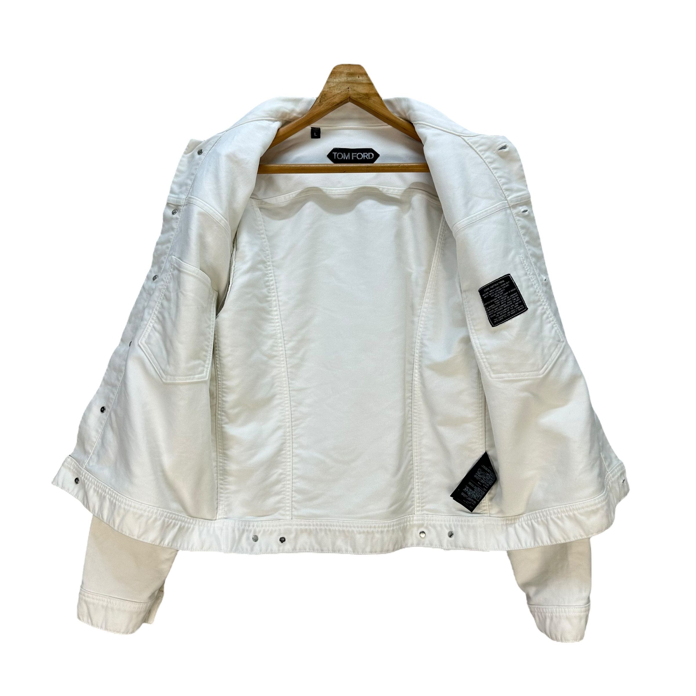 Tom Ford TOM FORD Made in Usa Slim Fit White Denim Jacket #A80-1938 Size US L / EU 52-54 / 3 - 9 Thumbnail