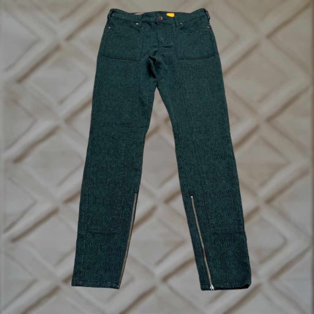 Vintage Pilcro And The Letter Press Jacquard Ankle Zip Denim Jeans Womens 26 Green 28x28 Size 26" / US 2 / IT 38 - 1 Thumbnail