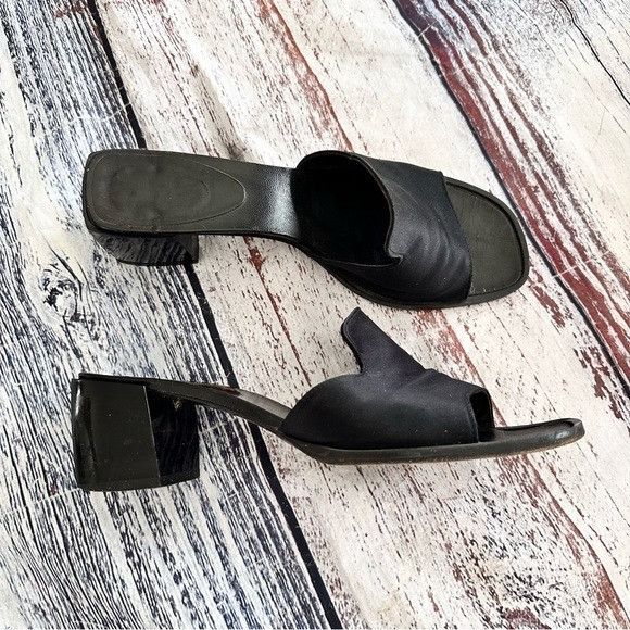 Robert Clergerie Vintage Robert Clergerie Paris Black Square Toe Slides ...