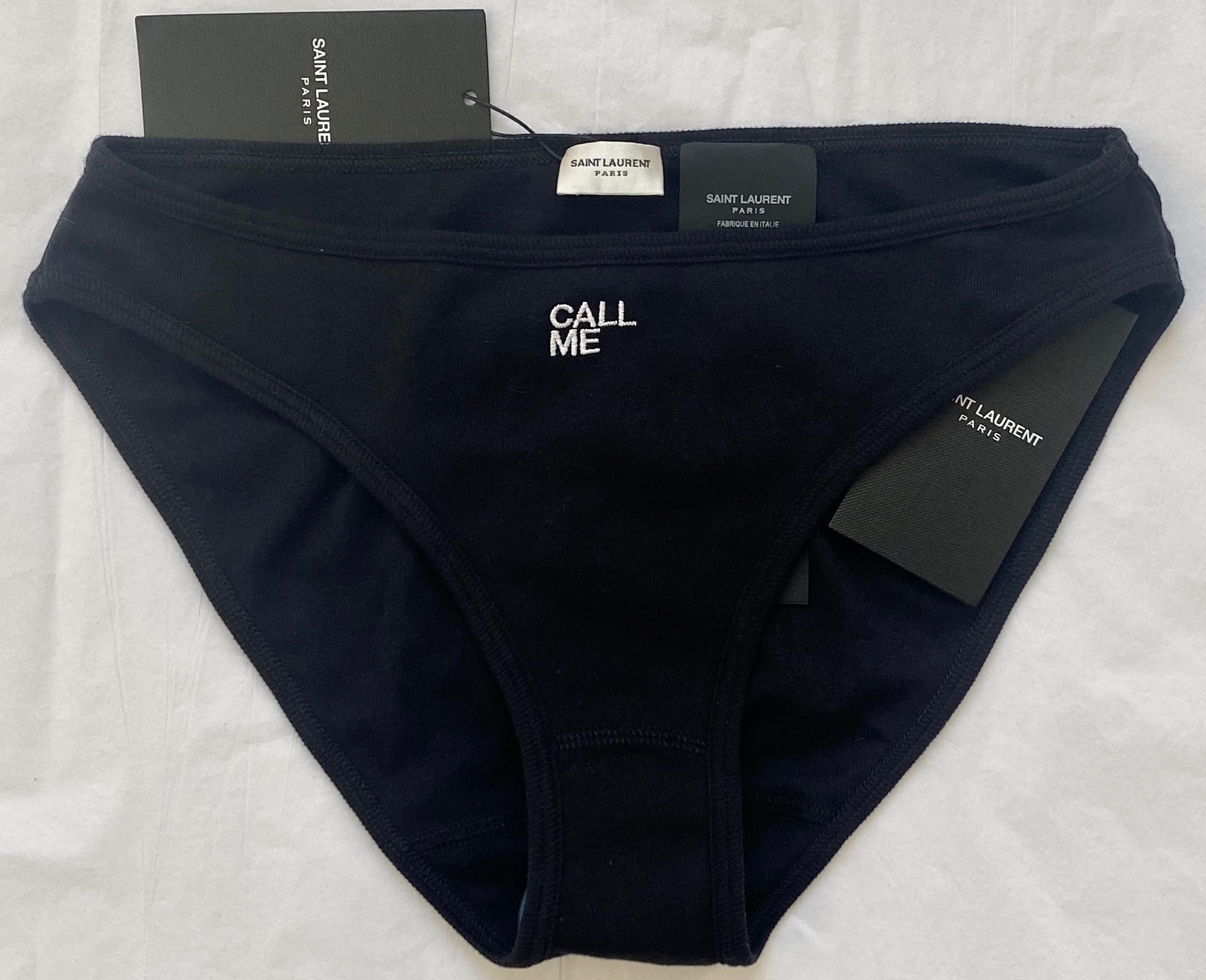 Saint Laurent Paris o1s1wg110924 Size: M / " Call Me" Panties in Black Size ONE SIZE - 3 Thumbnail