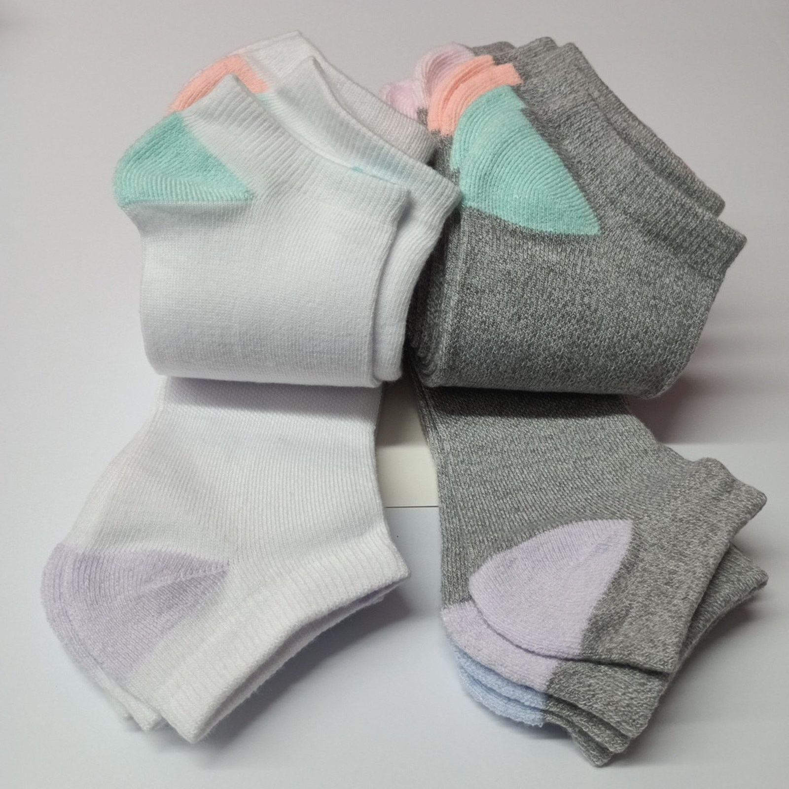 Hanes Hanes No Show Socks 10 Pair Women's Shoe Size 8-12 Assort Size ONE SIZE - 5 Thumbnail