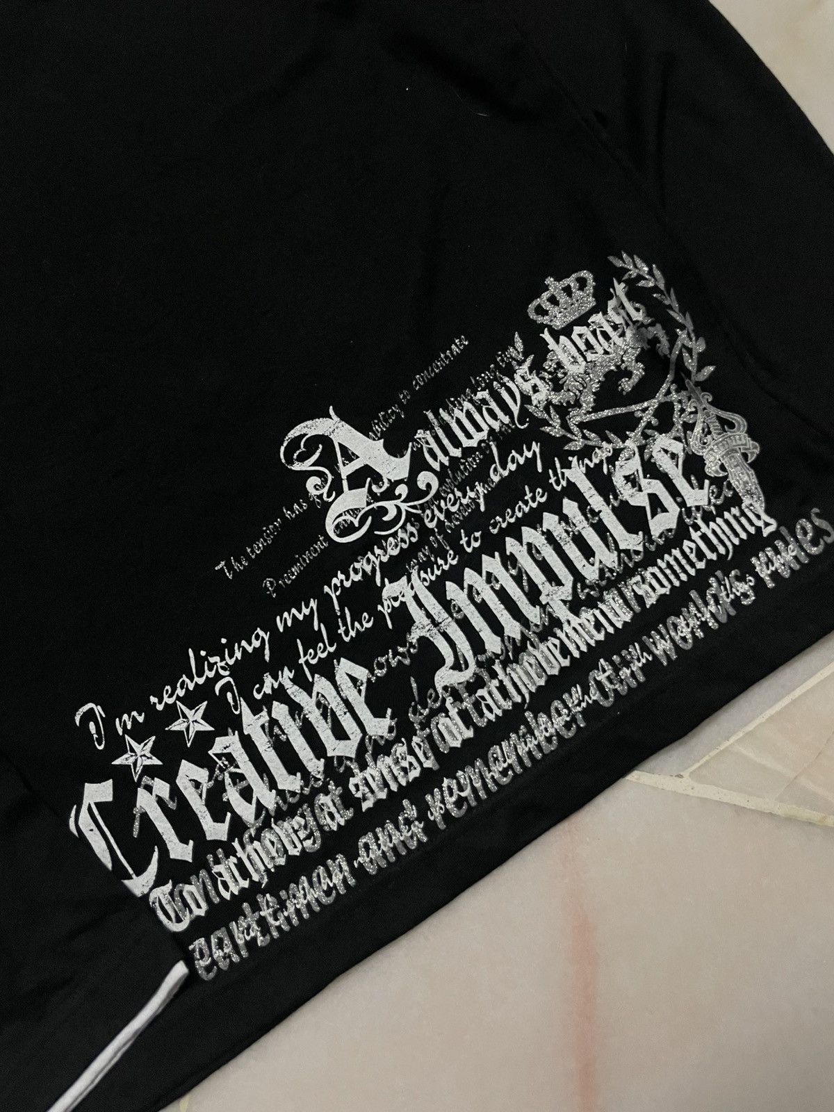 Seditionaries 💥 Black Label England Poem Gothic Punk VTshirt Double Layer Size US L / EU 52-54 / 3 - 14 Thumbnail
