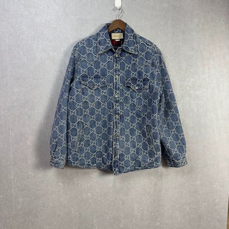 Gucci Gucci Full-print lapel single-breasted denim jacket 2502-Ne Size US S / EU 44-46 / 1 - 1 Thumbnail