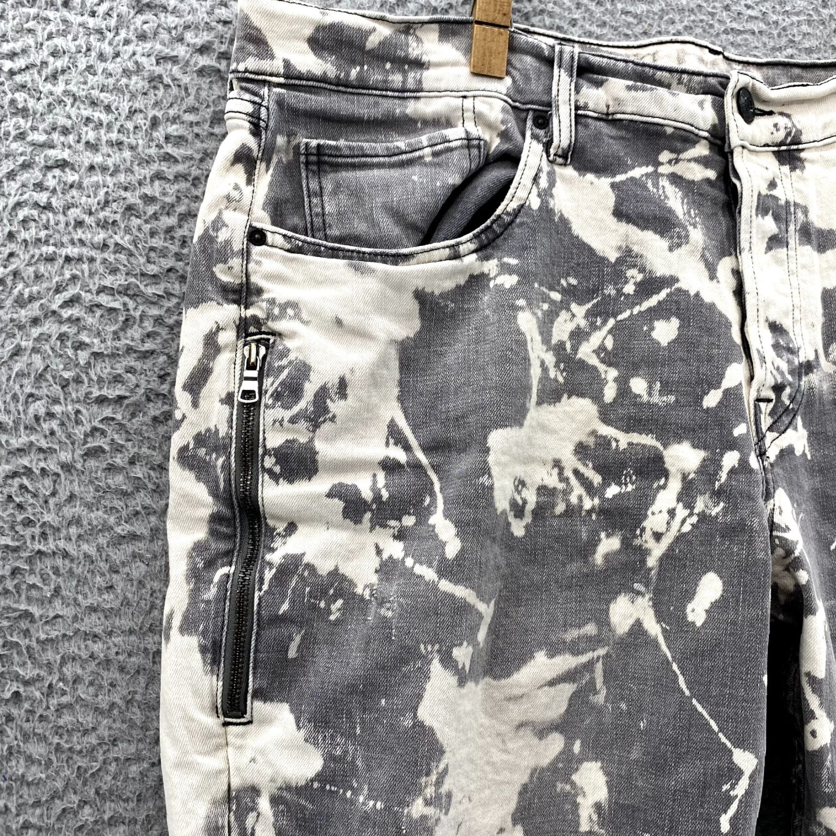 Hudson Hudson Jeans Men 40x30 Tie Dye Bleach Distressed Straight Grunge Streetwear Skater Denim Pant XS? Size US 40 / EU 56 - 3 Thumbnail