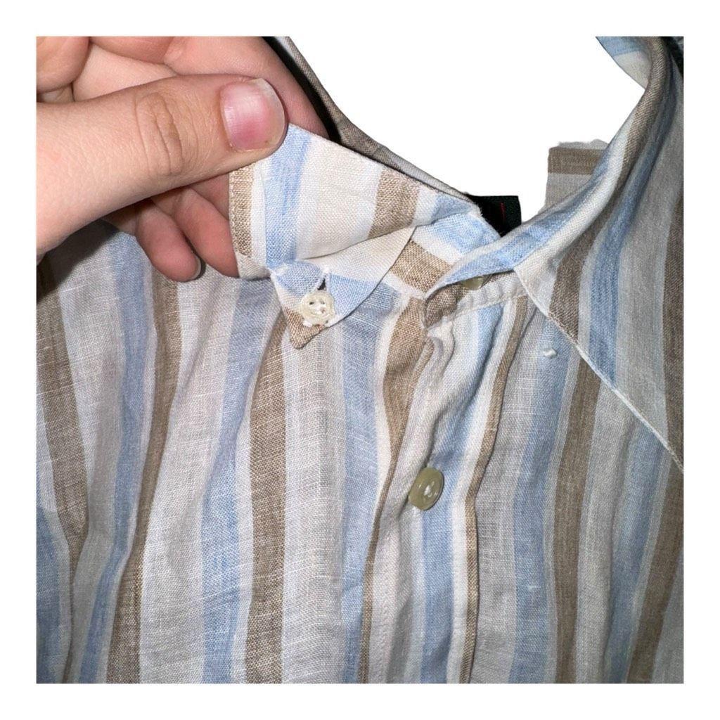 Canali Canali Pure Linen Made in Italy Button Up Shirt L Size US L / EU 52-54 / 3 - 5 Thumbnail