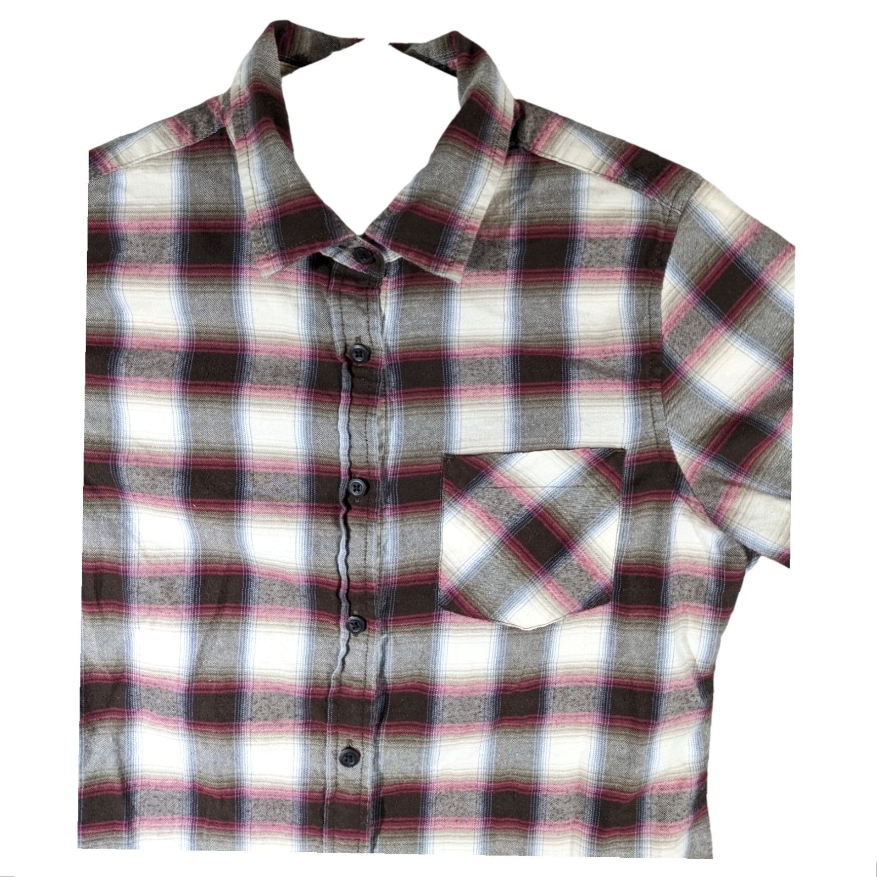 Pendleton Shirt Womens Medium Flannel Plaid Long Sleeve Button-Up Casual Sleeve White Red Black Multicolor Pocket Easy Care