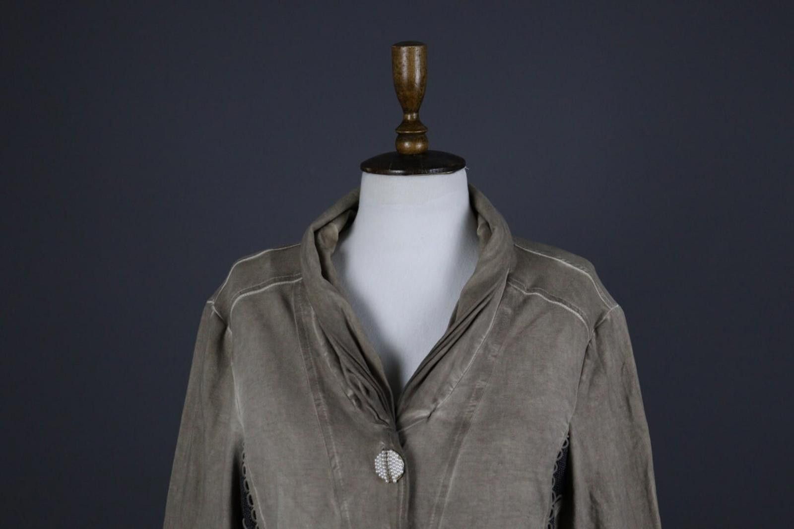 Bottega Veneta Bottega by Elisa Cavaletti Beige Coat Jacket Size L Size L / US 10 / IT 46 - 2 Thumbnail