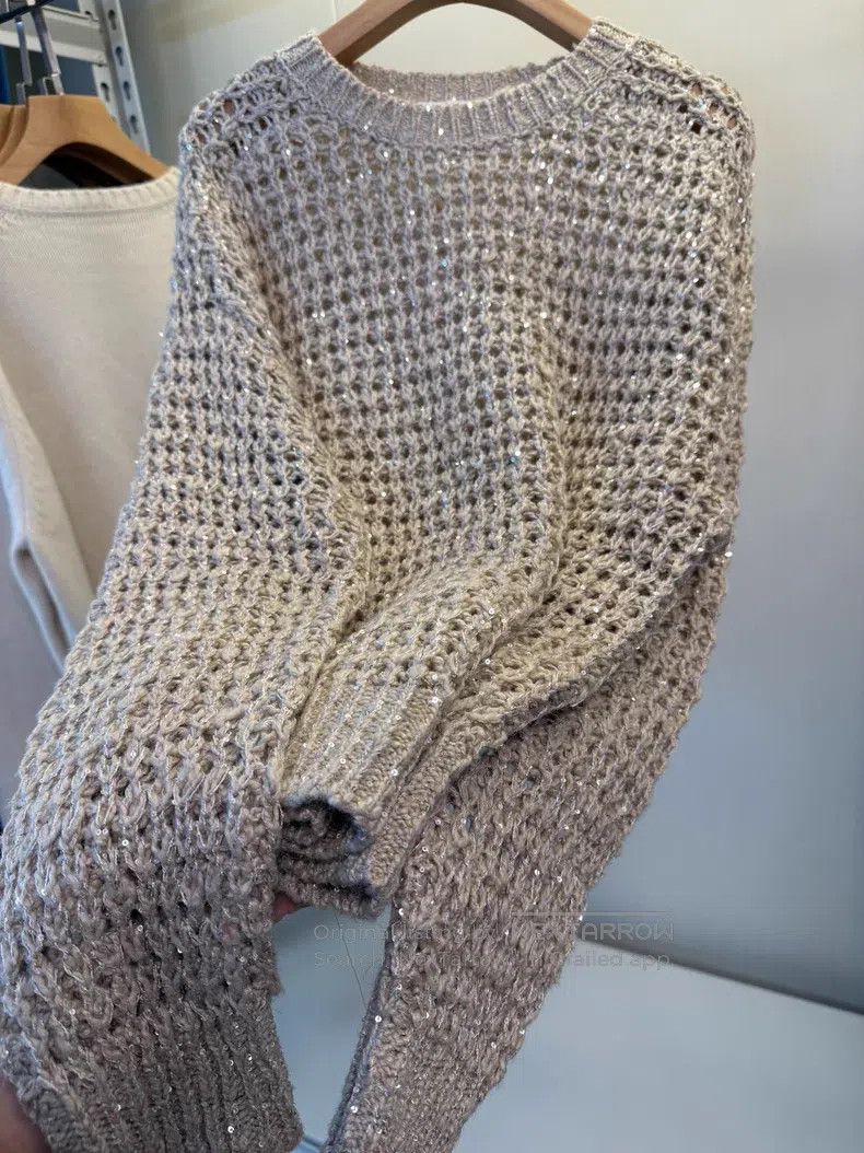 Brunello Cucinelli Brunello Cucinelli 24 Models of Sequined Mesh Sweater Size M / US 6-8 / IT 42-44 - 5 Thumbnail