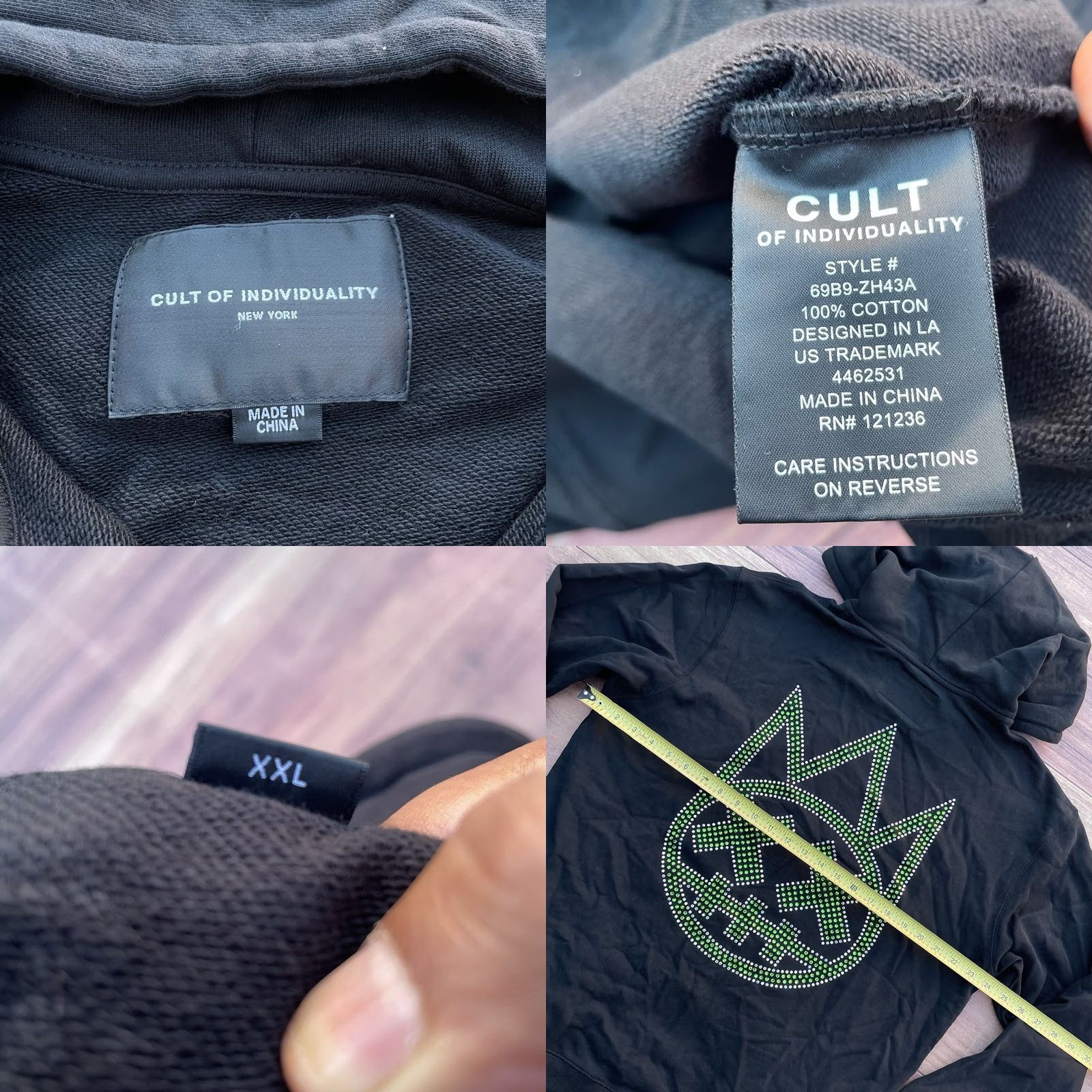 Cult Of Individuality Cult of Individuality Mens Black Sequence Logo Zip up Sweatshirt 2XL Long Sleeve Full Zip Pockets Size US XXL / EU 58 / 5 - 8 Thumbnail