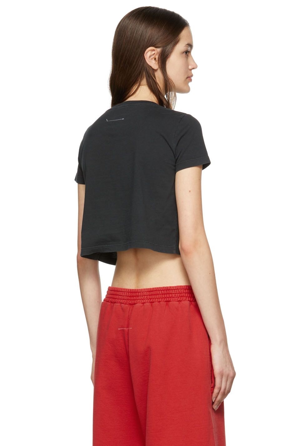 Maison Margiela MM6 Maison Margiela Cropped T-Shirt, Washed Black XS Size XS / US 0-2 / IT 36-38 - 8 Thumbnail
