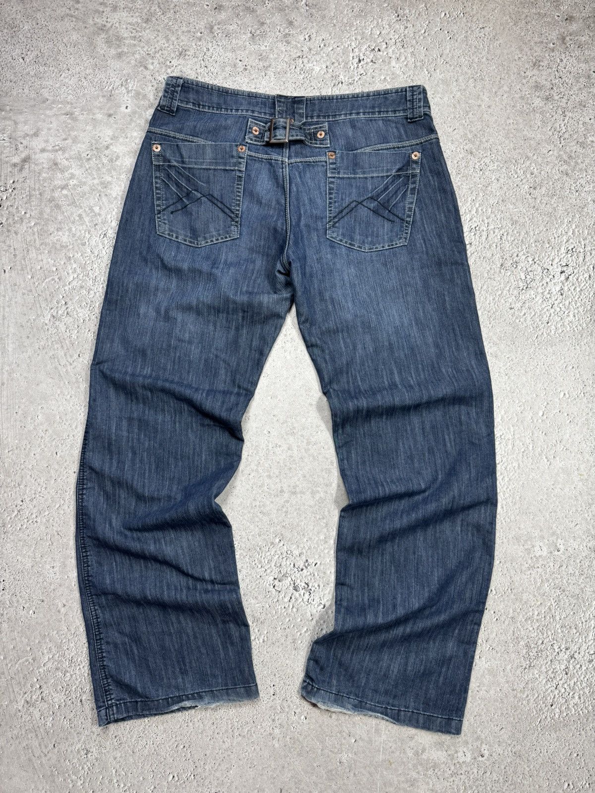 Other Baggy Jeans Blue Denim Buckle Back Wide Leg Y2K Skater Pants Size US 36 / EU 52 - 1 Thumbnail