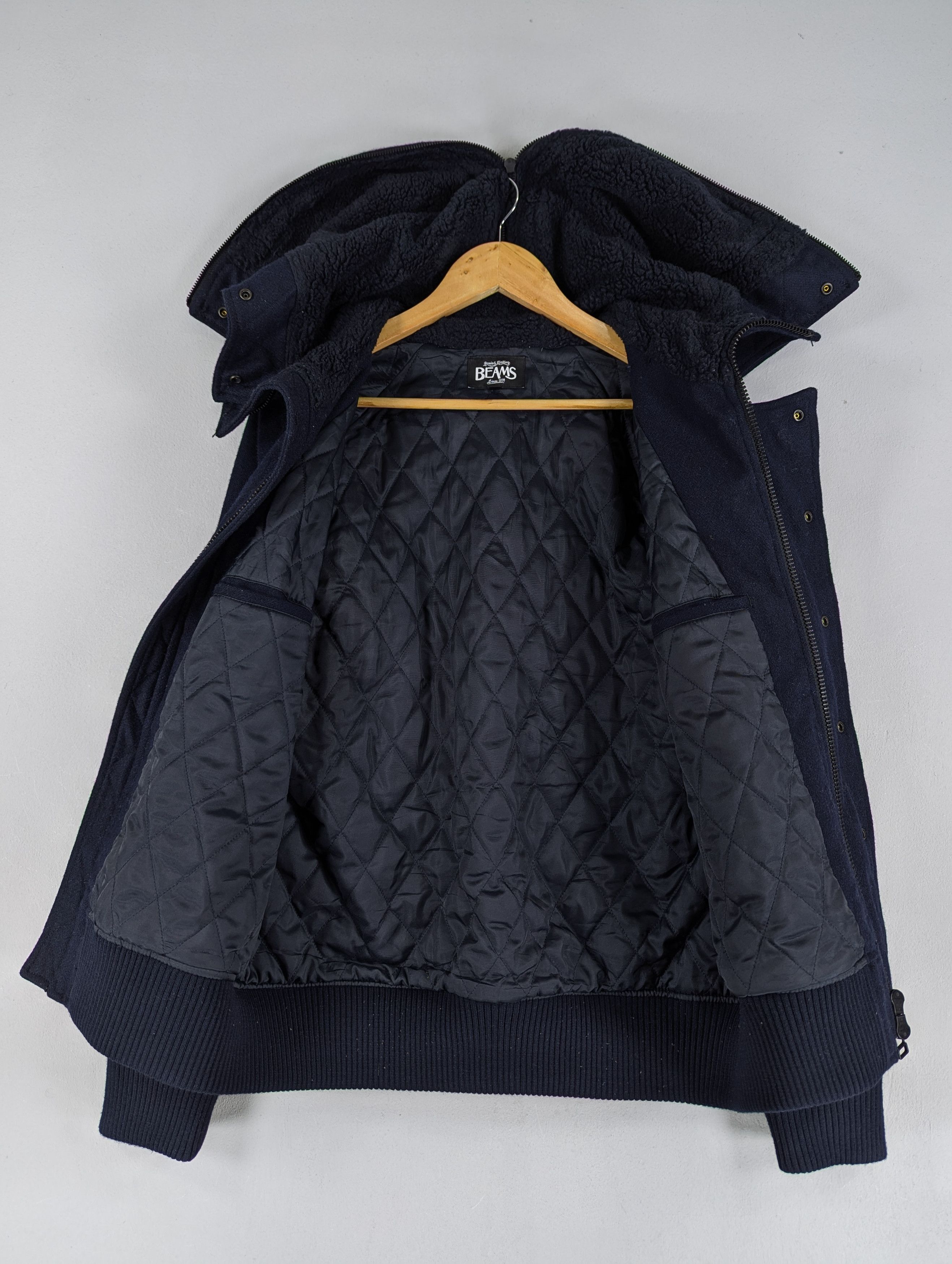 Beams Plus Japanese Brand Beams Quilted Lined Wool Hoodie Jacket Size US L / EU 52-54 / 3 - 8 Thumbnail