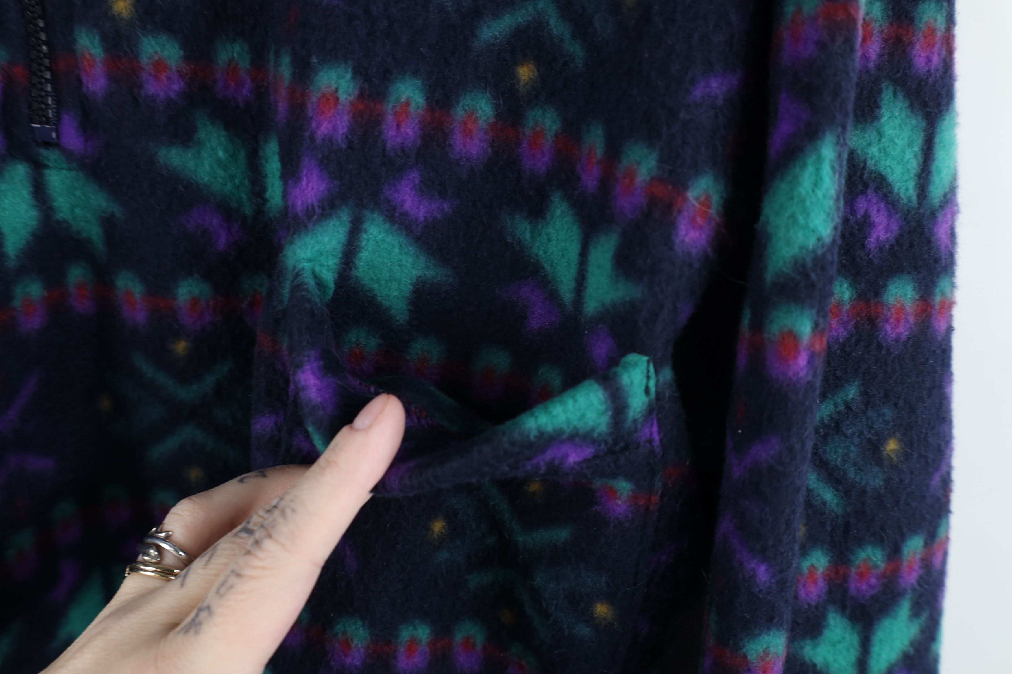 Vintage Vintage 90s Fair Isle Half Zip Fleece Pullover Sweater Size 3XL / US 20-22 - 4 Thumbnail