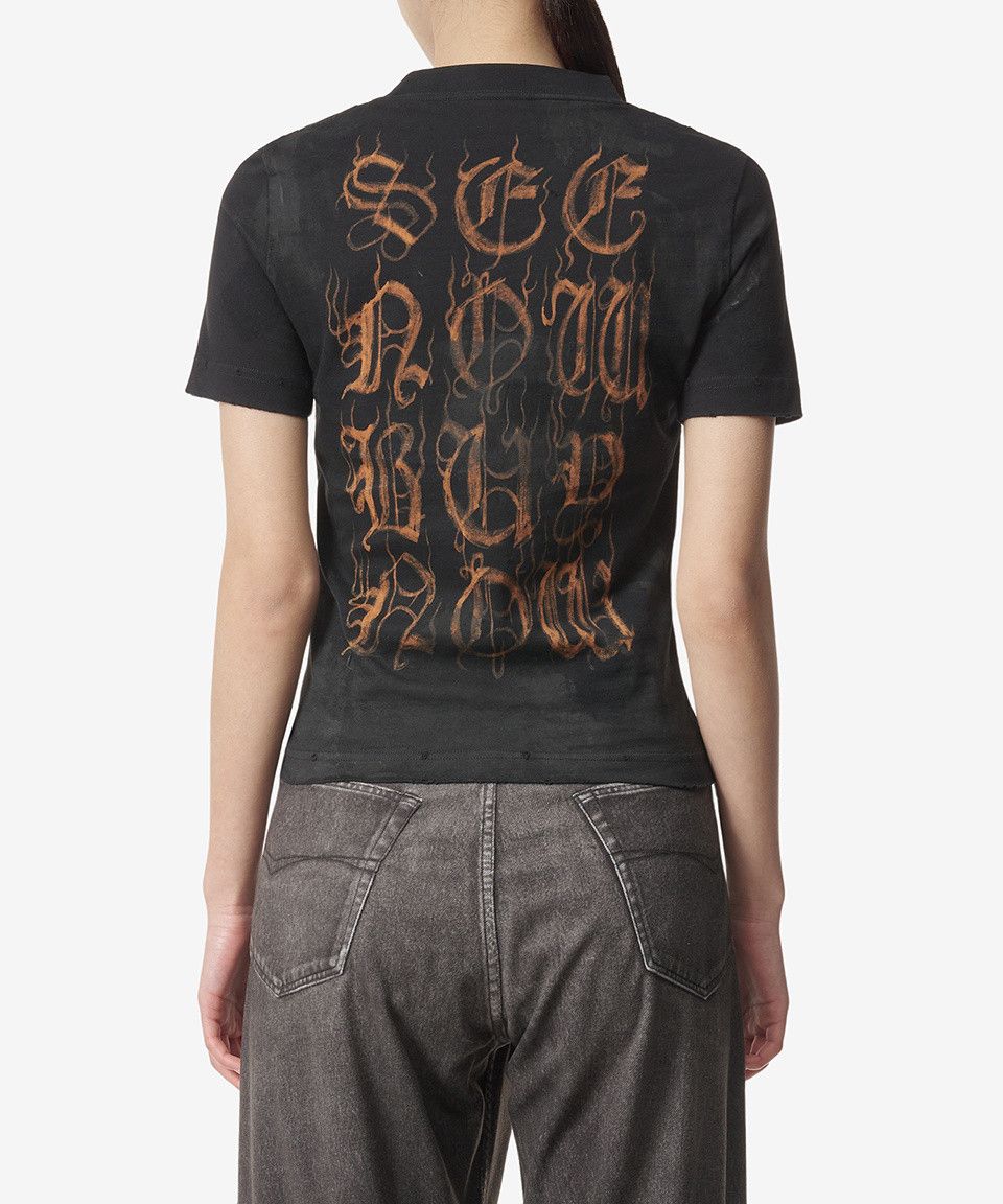 Balenciaga o1srvl11e1124 Heavy Metal Tight T-Shirt Small Fit in Black Size XL / US 12-14 / IT 48-50 - 2 Thumbnail