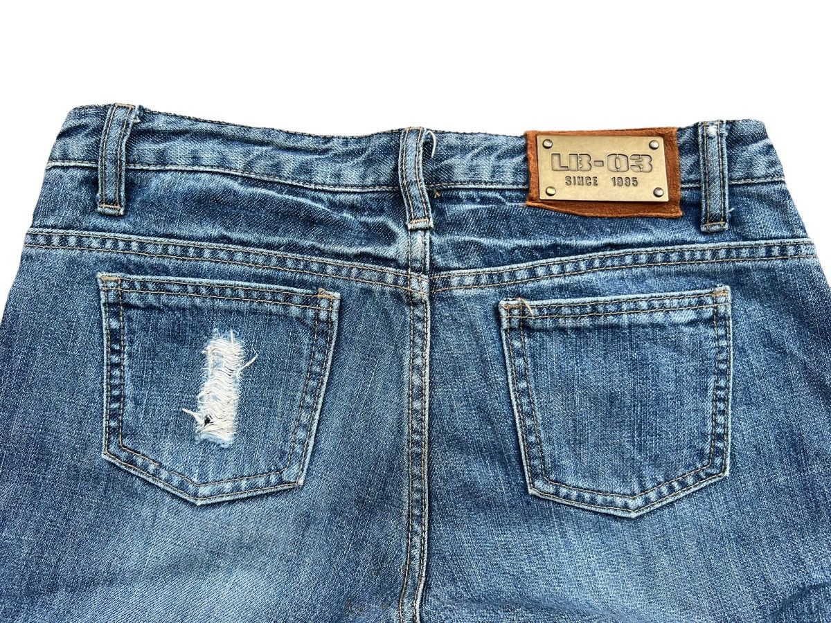 Japanese Brand LB-03 Japan Ripped Distressed Flare Denim Jeans 29x Size 29" - 7 Thumbnail
