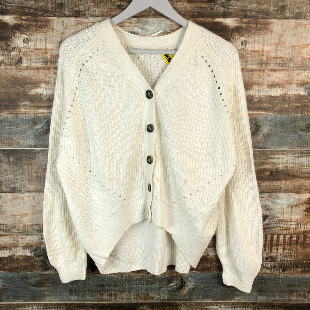 Japanese Brand GU White Cardigan Knitwear #A1368 Size M / US 6-8 / IT 42-44 - 3 Thumbnail