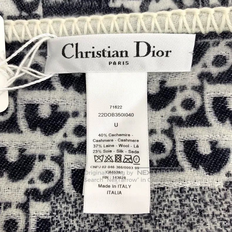 Dior Dior SizeU Colour block logo letter full print cashmere clo Size ONE SIZE - 5 Thumbnail