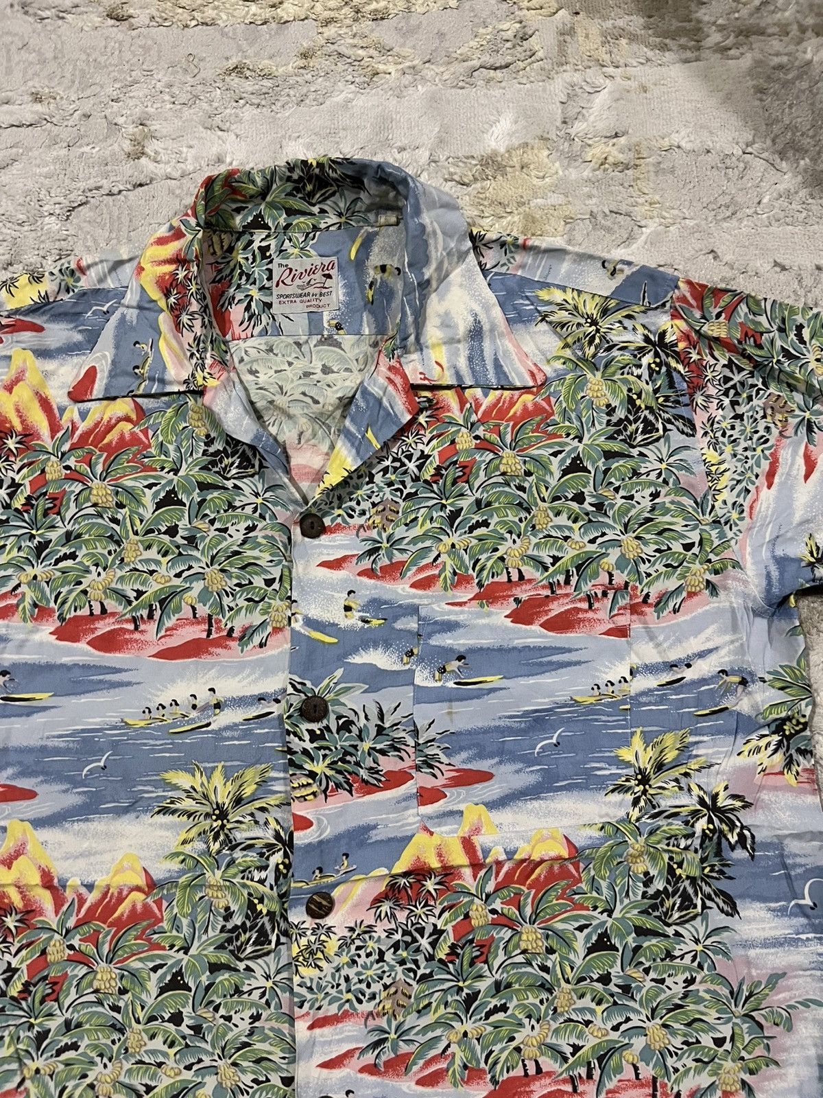 Vintage Vintage 1960s "Land of Aloha" Riviera Rayon Hawaiian Shirt Size US L / EU 52-54 / 3 - 2 Thumbnail