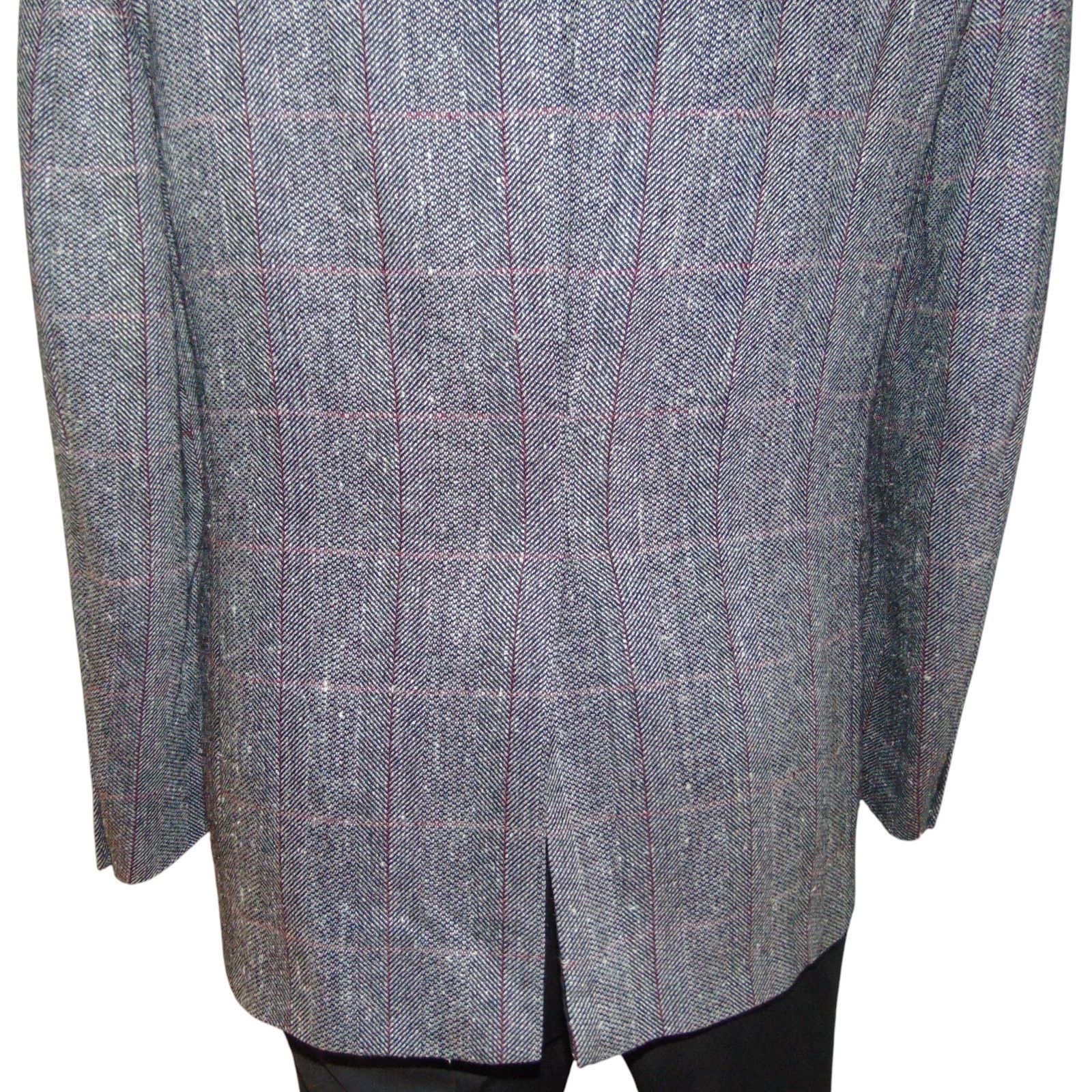 Burberry Burberrys Vintage Tweed Windowpane Blazer 42 Gray Size 42R - 8 Thumbnail