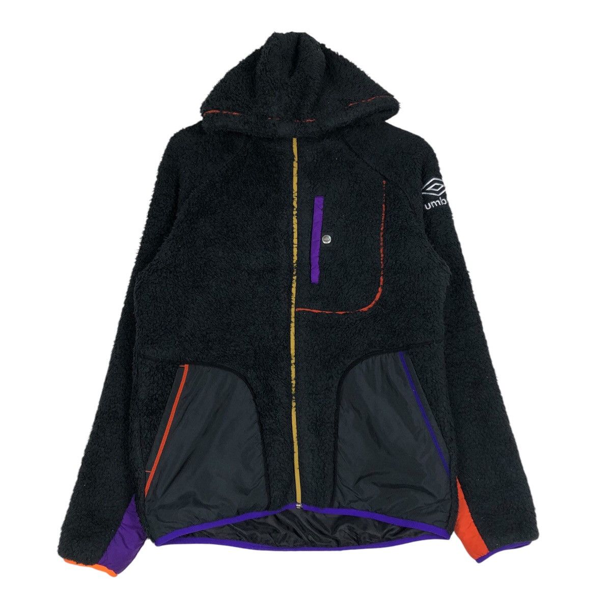 Japanese Brand 📌Bomber Jacket Fleece Sherpa Umbro Multi Colour Design Size US L / EU 52-54 / 3 - 2 Thumbnail