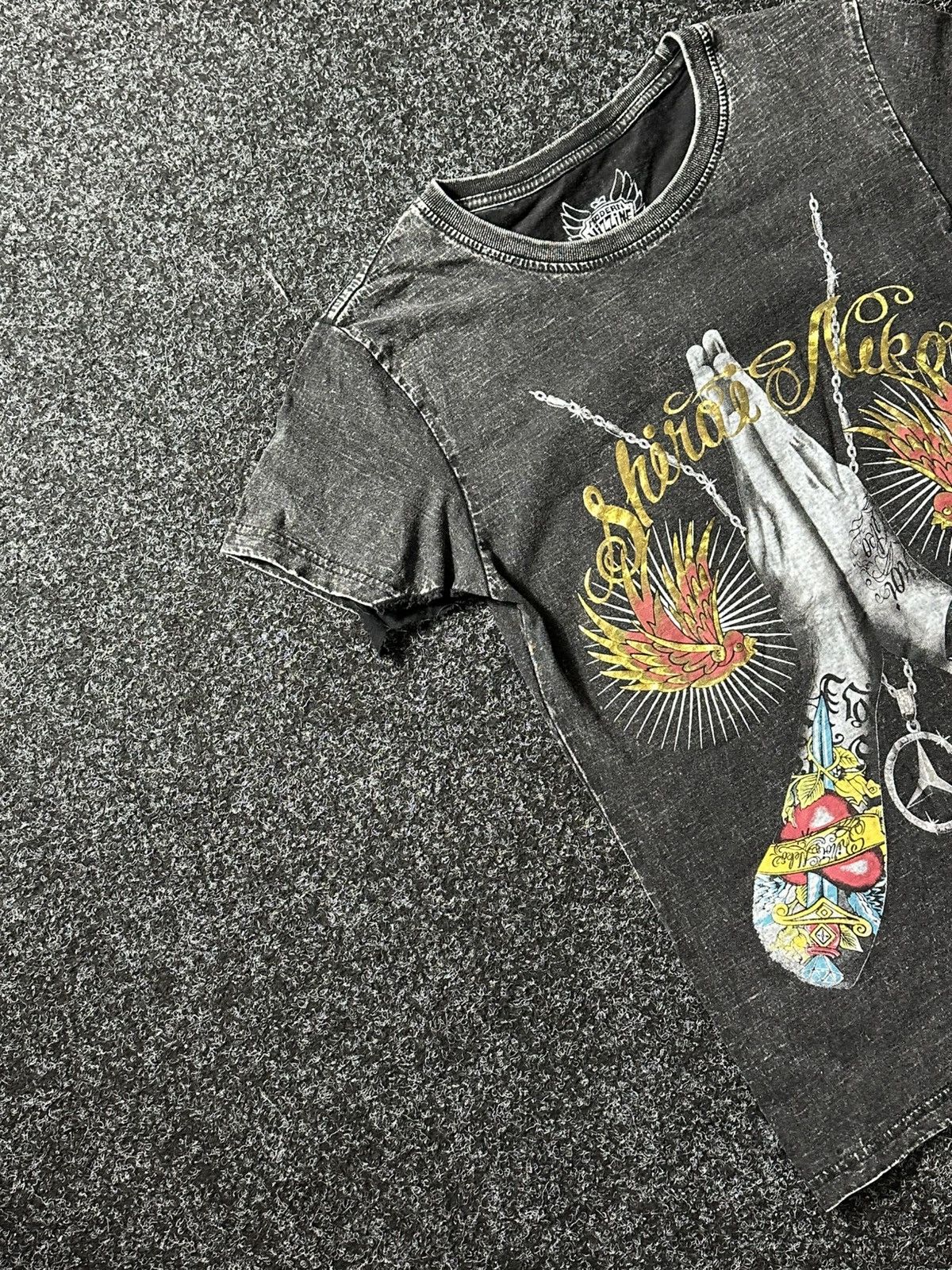Designer × Ed Hardy 🚨Vintage Ed Hardy STYLE big True Love Logo Women MERSEDES Size M / US 6-8 / IT 42-44 - 2 Thumbnail