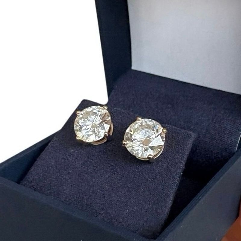 Other 6 Carat Total Lab Grown Diamond Stud Earrings 14k Gold VVS2 Size ONE SIZE - 1 Thumbnail