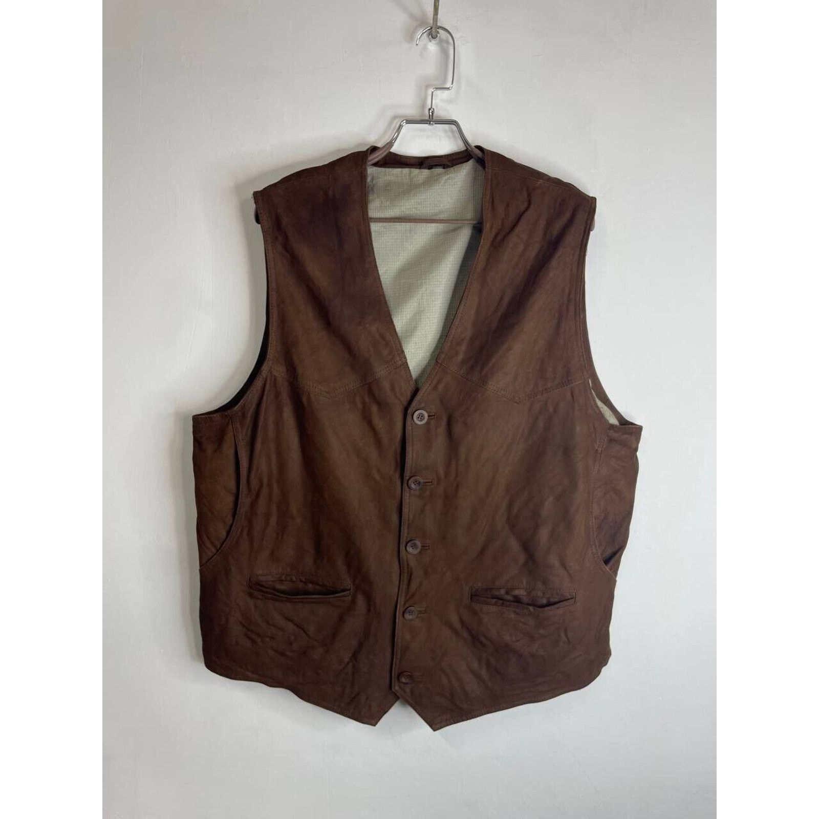 Vintage Vintage Brown Suede Leather Vest XXL Western Cowboy Size US XXL / EU 58 / 5 - 1 Thumbnail