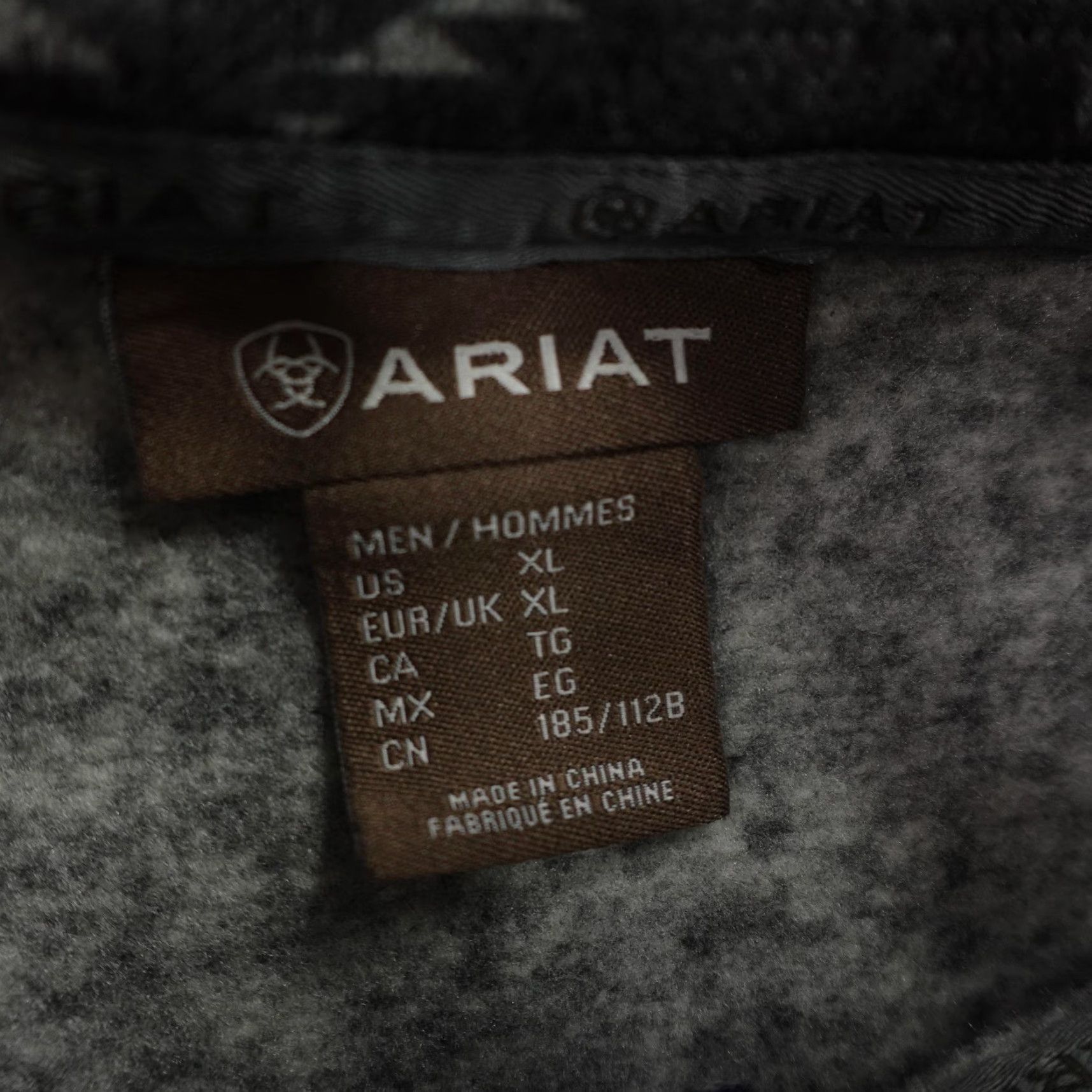 Ariat Ariat Sweater Shirt Mens XL Pullover Fleece Aztec Western Geometric Mock Neck Brown Blue Gray Southwestern Logo Size US XL / EU 56 / 4 - 7 Thumbnail