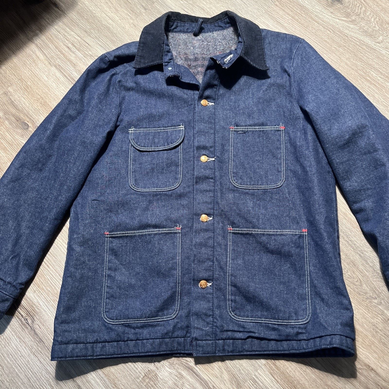 Sears Vintage 50s Lined Dark Denim Prison Stencil Chore Jacket XL Size US XL / EU 56 / 4 - 2 Thumbnail