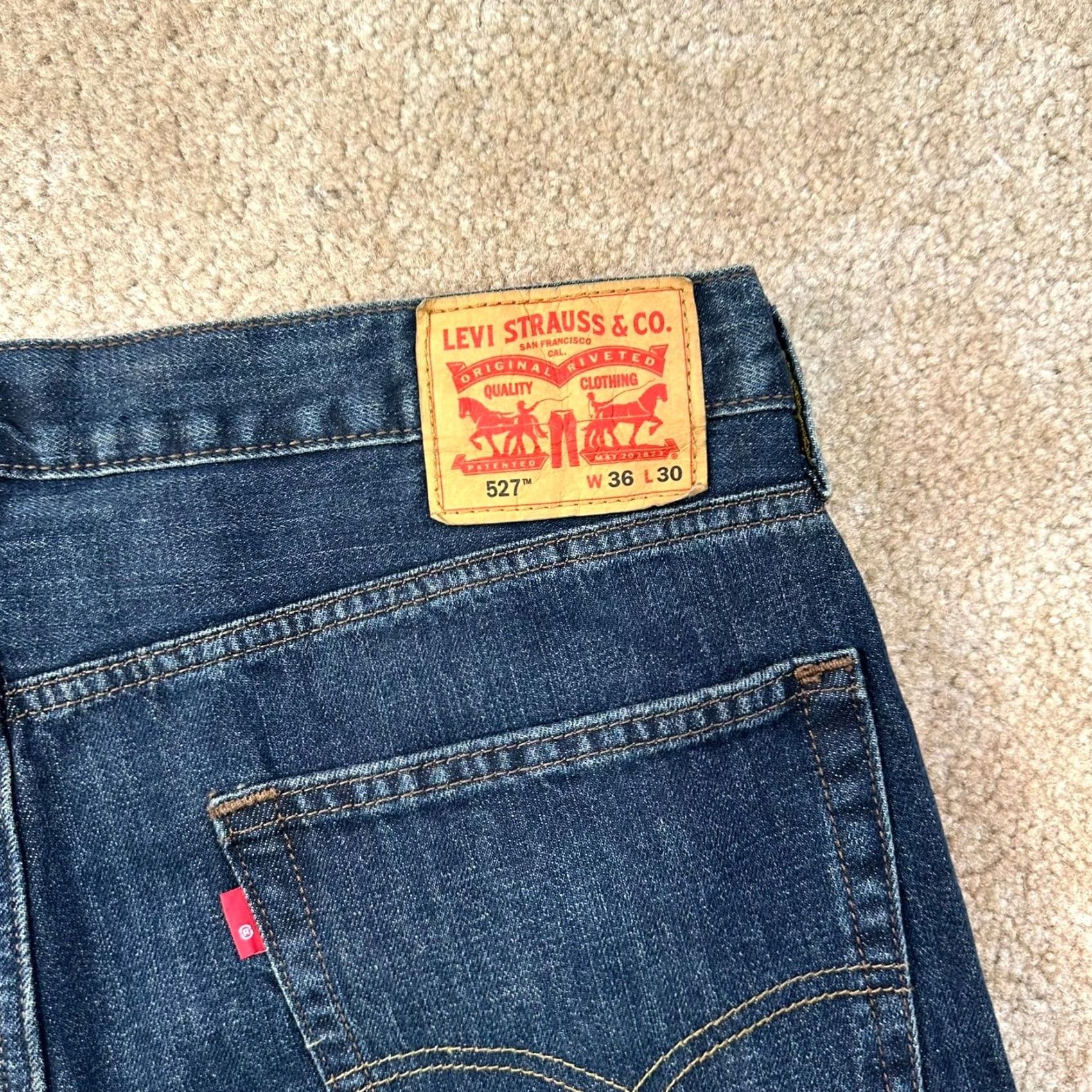 Levi's Levi's 527 Jeans Mens 36x30 Bootcut Slim Denim Blue 5-Pocket Zip Zipper Button Vintage New Size US 36 / EU 52 - 4 Thumbnail