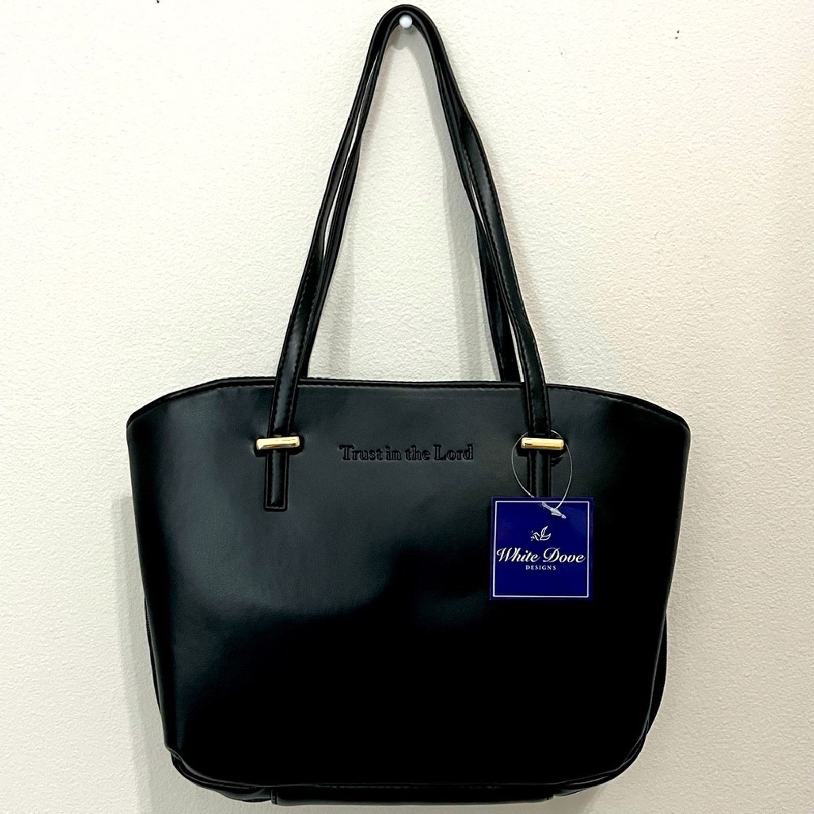 White's Boots Trust, Purse Style Bible Tote, Black with Gold Accents, L Size ONE SIZE - 1 Thumbnail