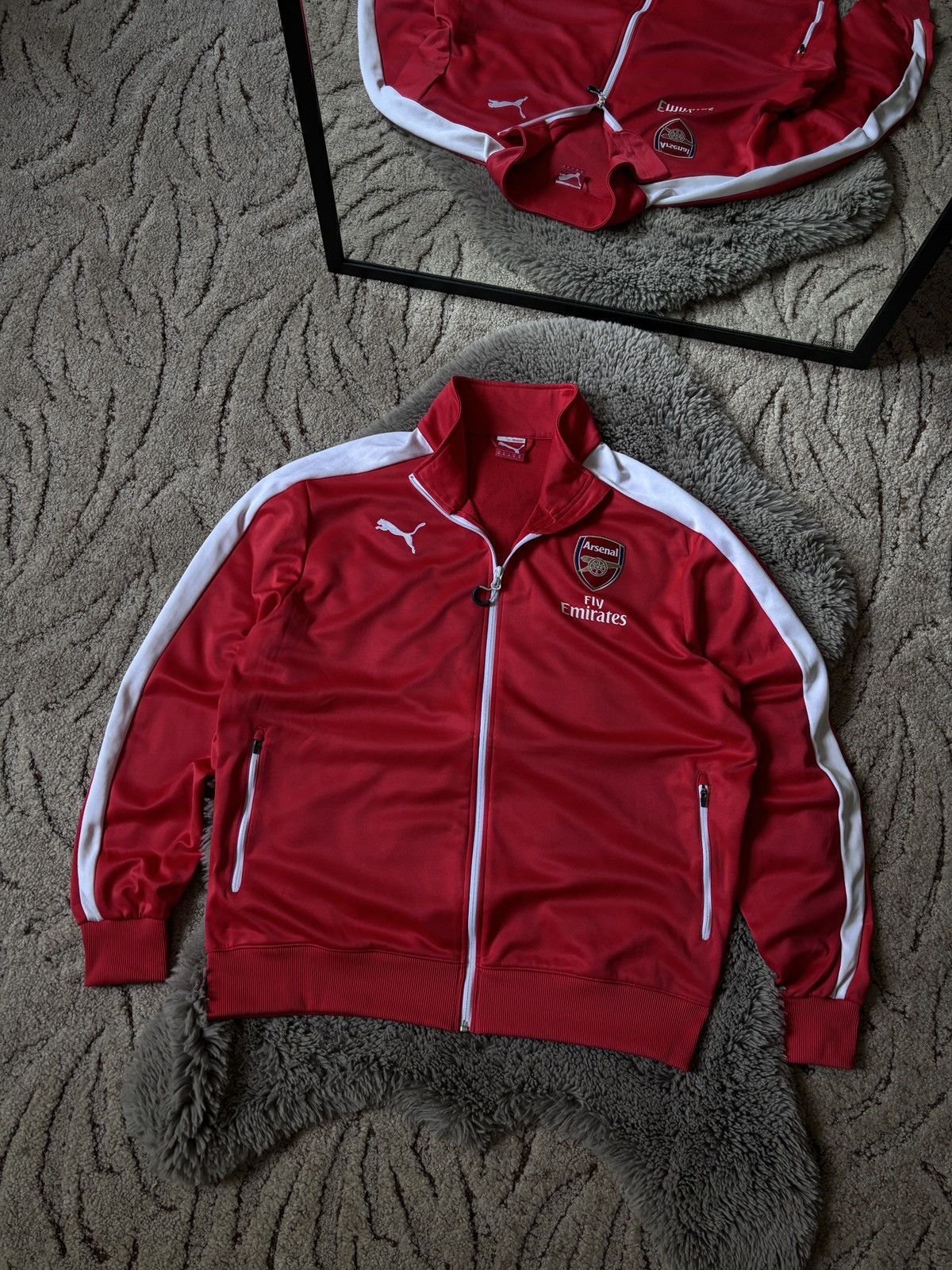Puma × Vintage Puma Arsenal Vintage Soccer Red Track Top Size US XL / EU 56 / 4 - 1 Thumbnail