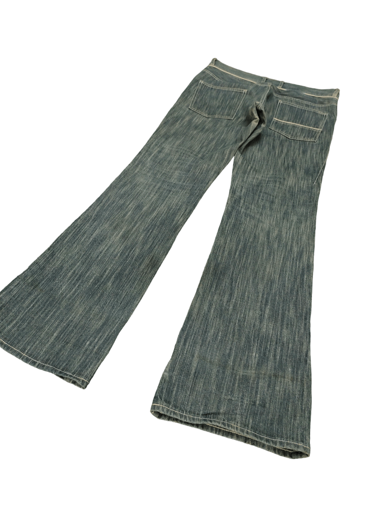 If Six Was Nine Flare Jeans Body Butter Distress Faded Boot Cut Y2k Mudmax Size US 33 - 12 Thumbnail