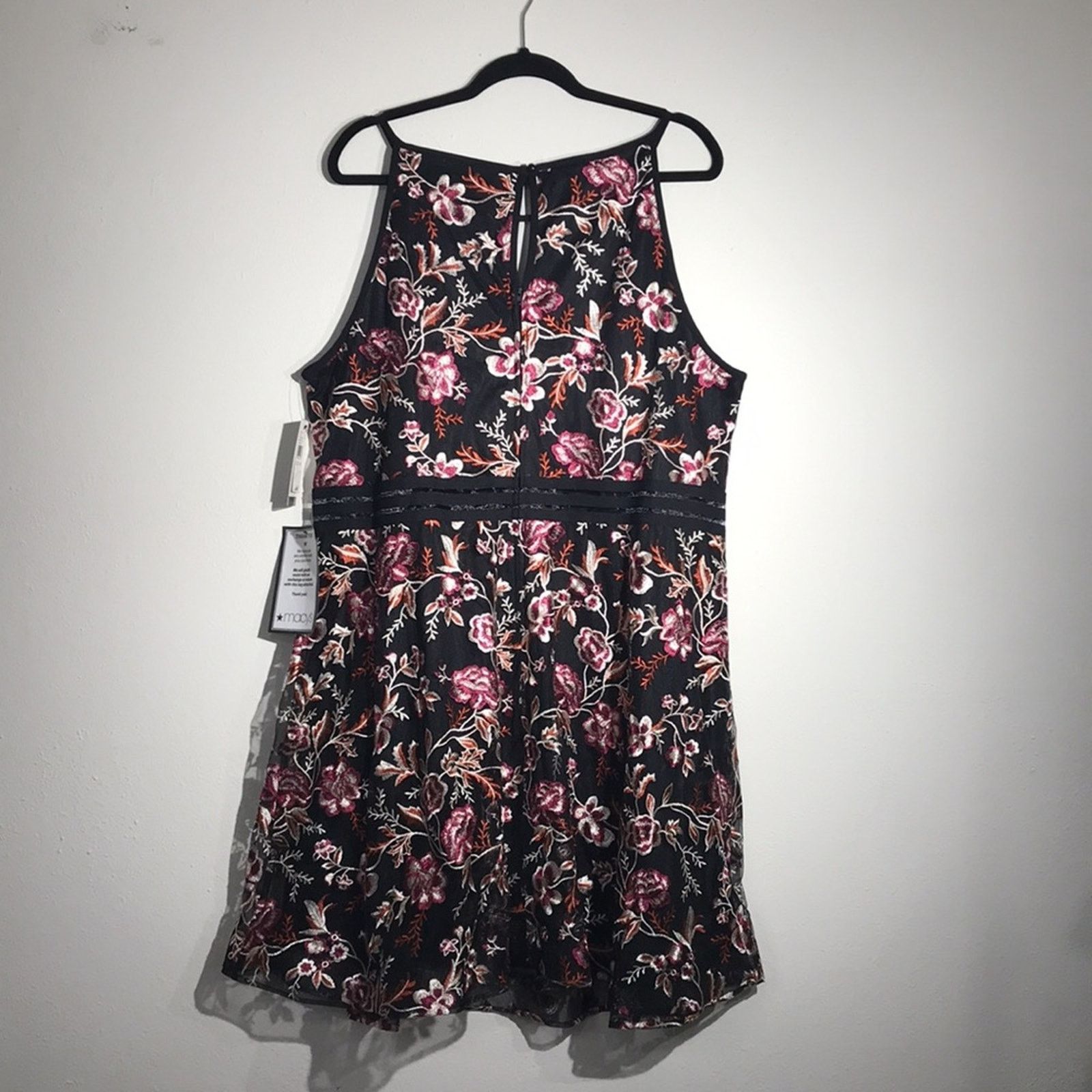 Other BCX Black Embroidered Illusion Fit Flare Dress 24W NWT Size 4XL / US 24-26 - 12 Thumbnail