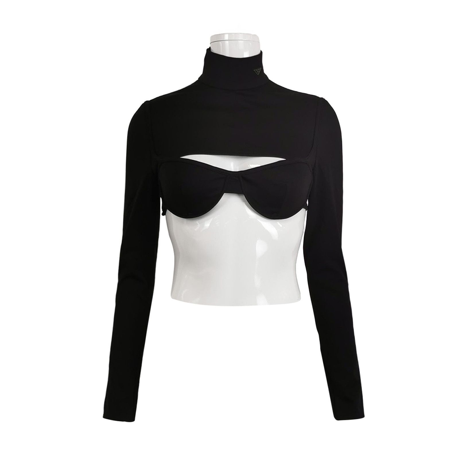 Prada Prada Logo Cutout Long Sleeve Top Size 42 Size M / US 6-8 / IT 42-44 - 1 Thumbnail