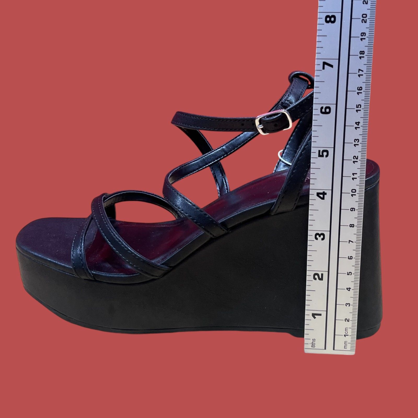 Other WildFable-Womens Ronnie Strappy Platform Wedge Heels With Me Size US 9.5 / IT 39.5 - 6 Thumbnail