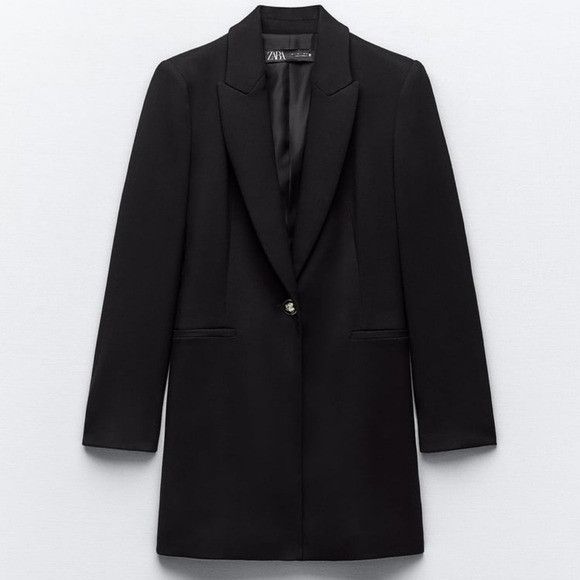 Zara NWt Zara Long Fitted Blazer Lapel Collar, Shoulder Pads Size M / US 6-8 / IT 42-44 - 1 Thumbnail
