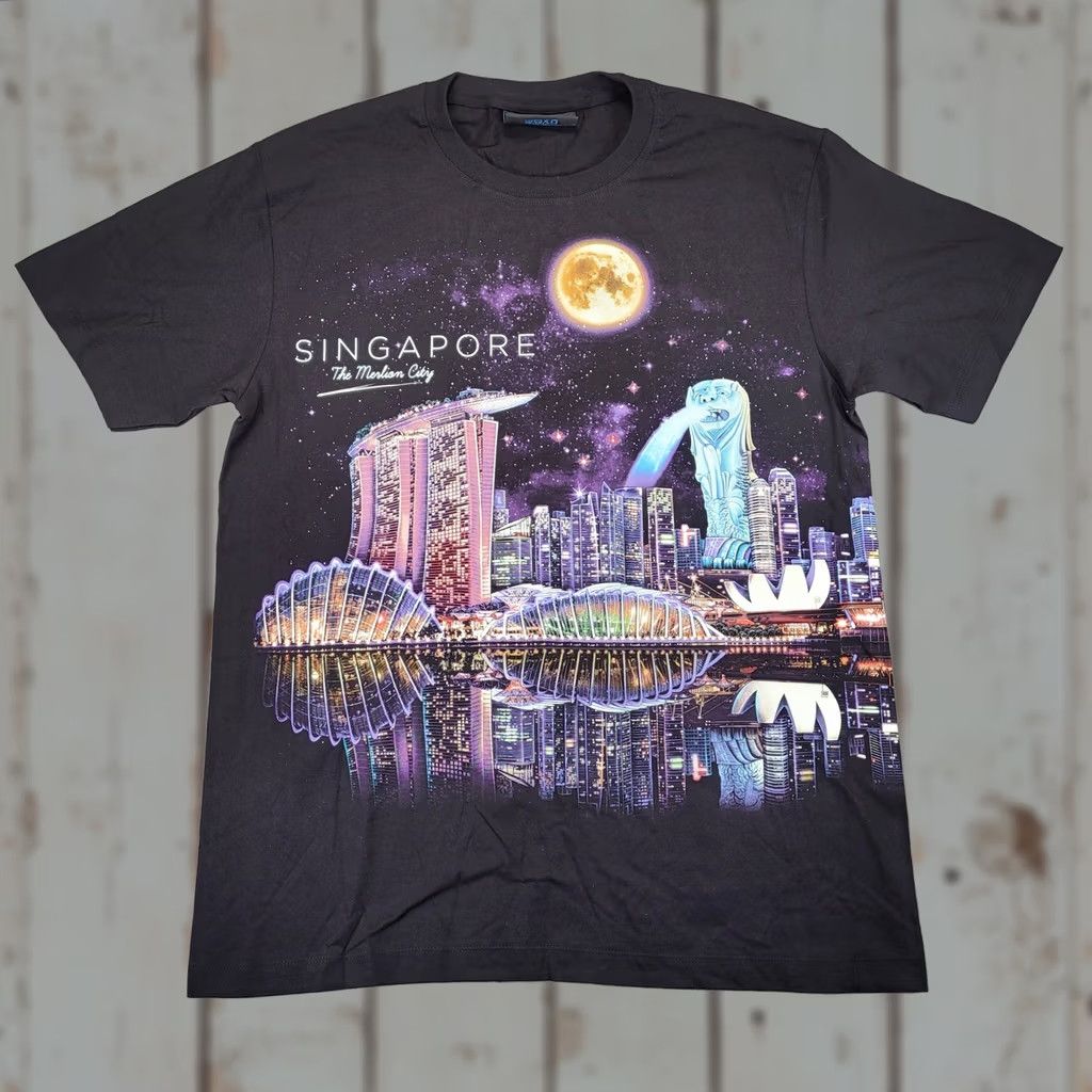 Vintage Glow City T Shirt Womens L Singapore The Merlion City Skyline Tee Size L / US 10 / IT 46 - 1 Thumbnail