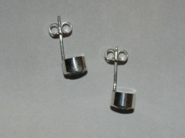 Handmade Sterling Silver Faceted Blue Topaz Bezel Set Earrings Size ONE SIZE - 4 Thumbnail