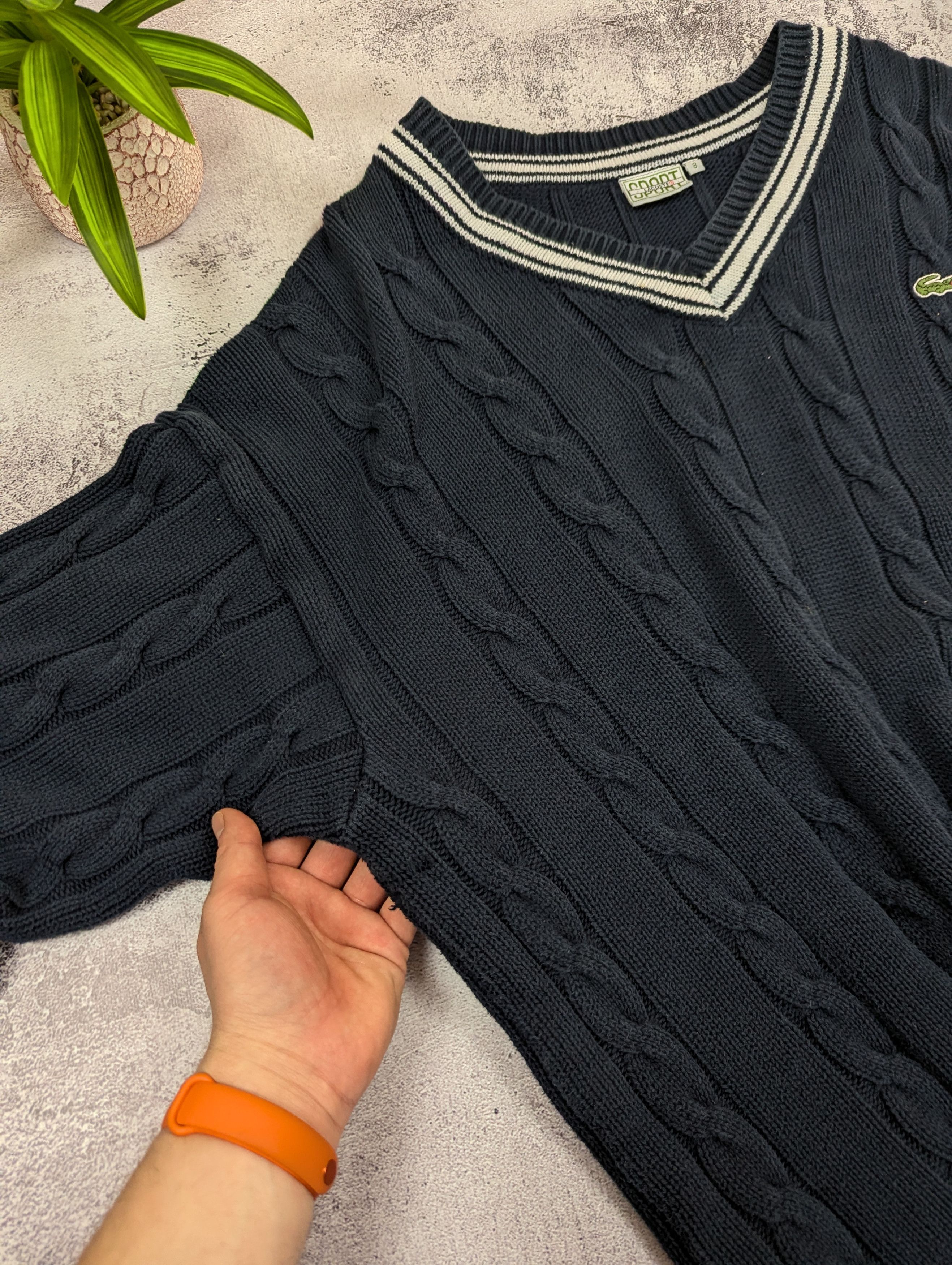 Lacoste VTG Lacoste Sport Cable Knit Sweater Size 8 Size US XXL / EU 58 / 5 - 5 Thumbnail